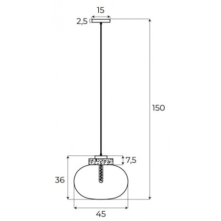 Maxlight P0516 Lampa Wisząca Moonstone Amber Glass+black Marble Maxlight