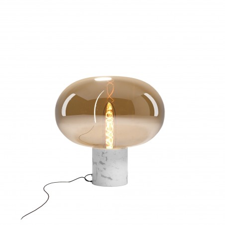 Maxlight T0056 Lampa Stołowa Moonstone Amber Glass + White Marble Maxlight