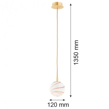 ALMIROS 8450 lampa wisząca 1 pł., mała Argon