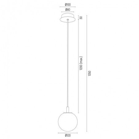 ALMIROS 8450 lampa wisząca 1 pł., mała Argon