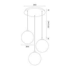 ARUBA 6299 lampa wisząca 3 pł. Argon