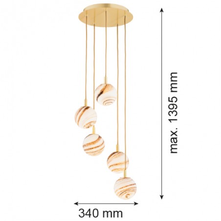 ARUBA 2182 lampa wisząca 5 pł. Argon