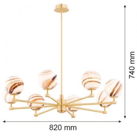 ARUBA 5067 żyrandol 8 pł. Argon