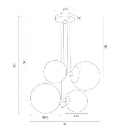 ASPEN 1646 lampa wisząca 4 pł. Argon