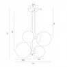 ASPEN 1646 lampa wisząca 4 pł. Argon