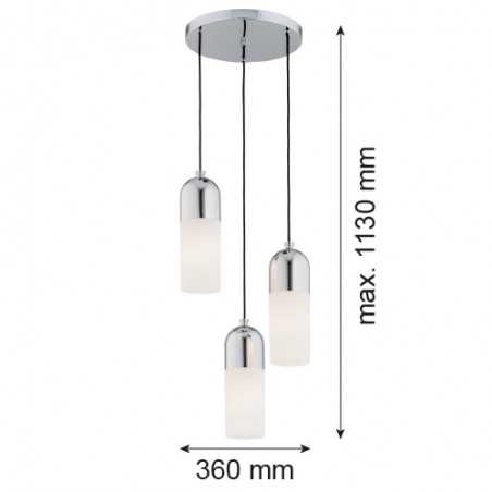 BURGOS 1465 lampa wisząca 3 pł. okrągła podsufitka Argon