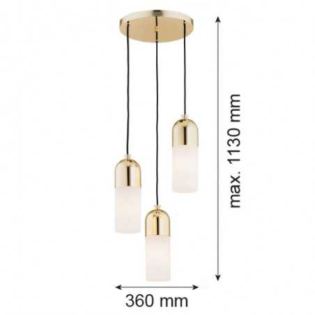 BURGOS 1466 lampa wisząca 3 pł. okrągła podsufitka Argon
