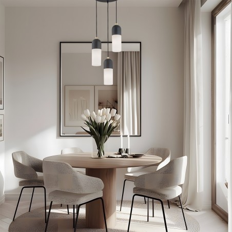 BURGOS 1467 lampa wisząca 3 pł. okrągła podsufitka Argon
