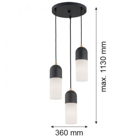 BURGOS 1467 lampa wisząca 3 pł. okrągła podsufitka Argon