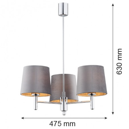 BOLZANO PLUS 6107 żyrandol 3 pł. Argon