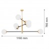 CAMERON 5041 lampa wisząca 8 pł. Argon