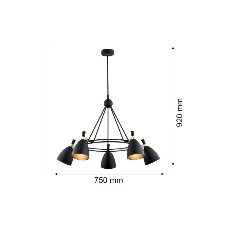 CHARLOTTE 2118 żyrandol 5 pł. Argon