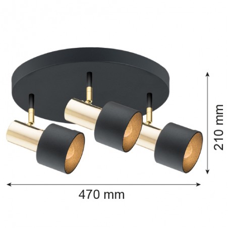 DORIA 6006 plafon 3 pł. Argon