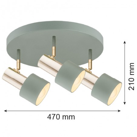 DORIA 6007 plafon 3 pł. Argon