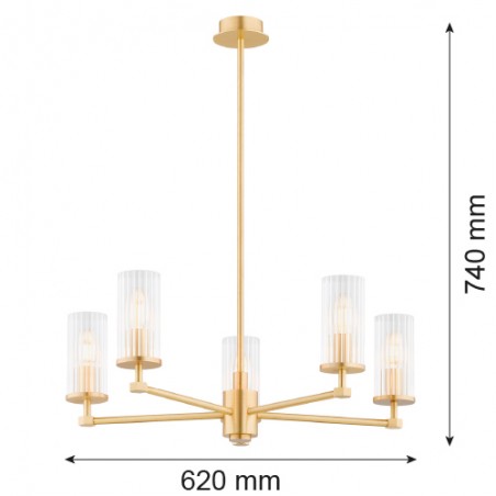 HAMPTON 2177 żyrandol 5 pł. Argon