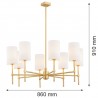 HAMPTON 5066 żyrandol 8 pł. Argon