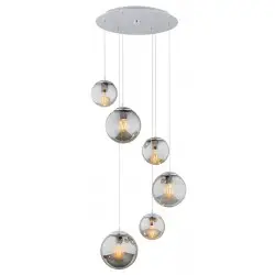 OPTICA 2529 lampa wisząca 6 pł. na okrągłej podsufitce Argon