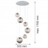 OPTICA 2529 lampa wisząca 6 pł. na okrągłej podsufitce Argon