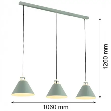 ORTE 6177 lampa wisząca 3 pł. Argon