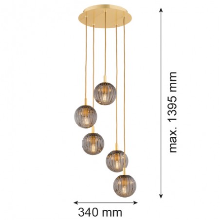 PALOMA 2185 lampa wisząca 5 pł. Argon