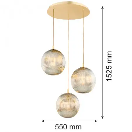 PALOMA 6312 lampa wisząca 3 pł. Argon