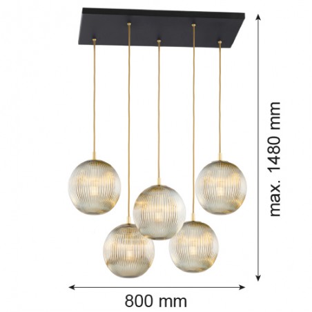 PALOMA 2189 lampa wisząca 5 pł. Argon