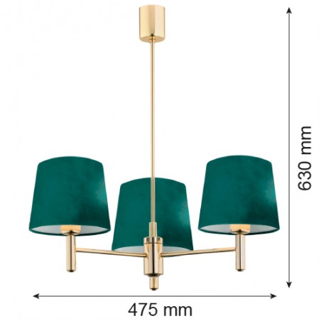 PONTE PLUS 6192 żyrandol 3 pł. Argon