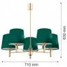 PONTE PLUS 2145 żyrandol 5 pł. Argon