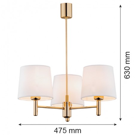 PONTE PLUS 6110 żyrandol 3 pł. Argon