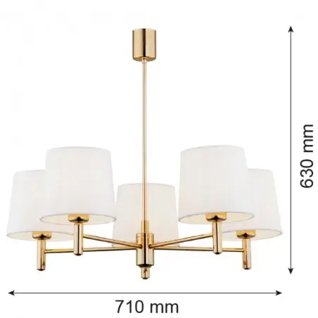 PONTE PLUS 2106 żyrandol 5 pł. Argon