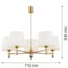 PONTE PLUS 2106 żyrandol 5 pł. Argon