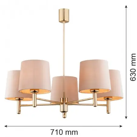 PONTE PLUS 2105 żyrandol 5 pł. Argon