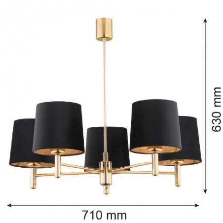 PONTE PLUS 2107 żyrandol 5 pł. Argon