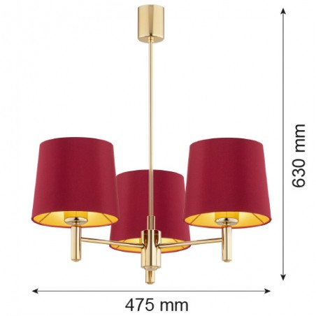 PONTE PLUS 6266 żyrandol 3 pł. Argon