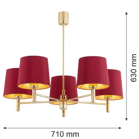 PONTE PLUS 2169 żyrandol 5 pł. Argon