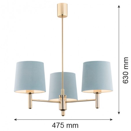PONTE 1484 lampa wisząca 3 pł. Argon