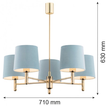 PONTE 2085 lampa wisząca 5 pł. Argon