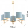PONTE 2085 lampa wisząca 5 pł. Argon
