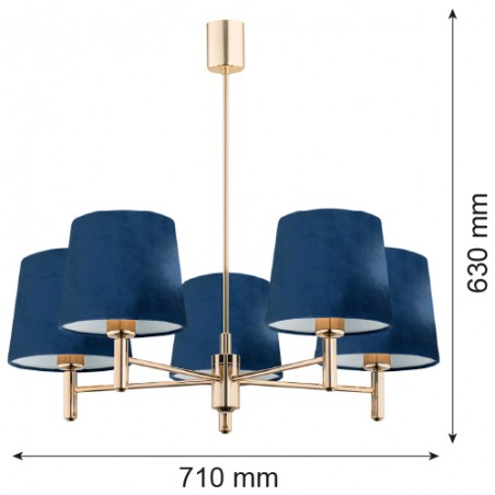 PONTE 2086 lampa wisząca 5 pł. Argon
