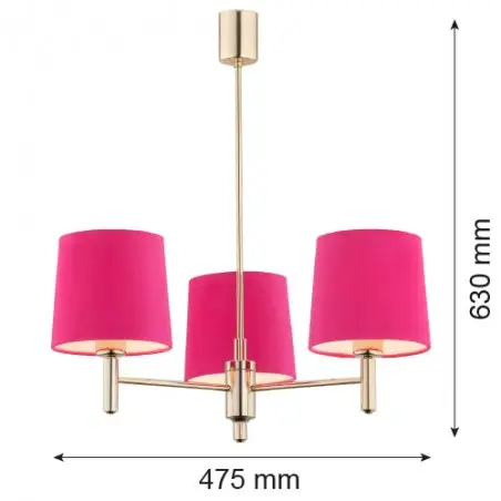 PONTE 1498 lampa wisząca 3 pł. Argon