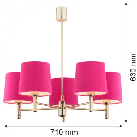 PONTE 2089 lampa wisząca 5 pł. Argon