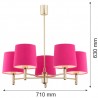 PONTE 2089 lampa wisząca 5 pł. Argon