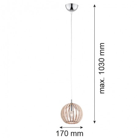 PORTORYKO 3678 lampa wisząca 1 pł. Argon