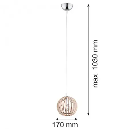 PORTORYKO 3678 lampa wisząca 1 pł. Argon