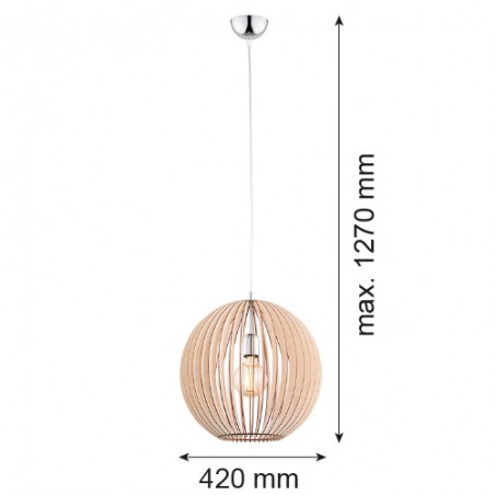 PORTORYKO 3672 lampa wisząca 1 pł. kula Argon