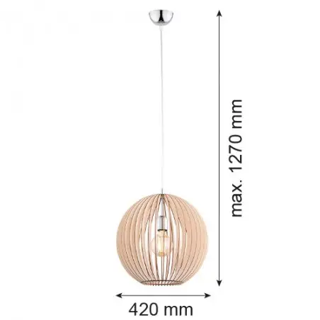 PORTORYKO 3672 lampa wisząca 1 pł. kula Argon