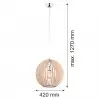 PORTORYKO 3672 lampa wisząca 1 pł. kula Argon