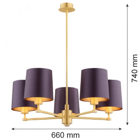PRINCETON 2188 żyrandol 5 pł. Argon