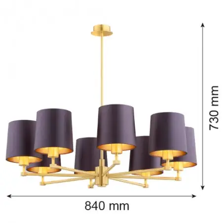 PRINCETON 5072 żyrandol 8 pł. Argon