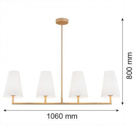 SAFIANO 1828 lampa wisząca 4 pł. Argon